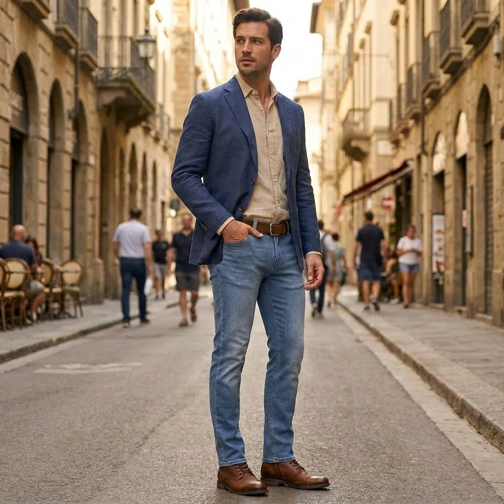 ALBERTO Pánske džínsy bavlna-tencel Regular Fit