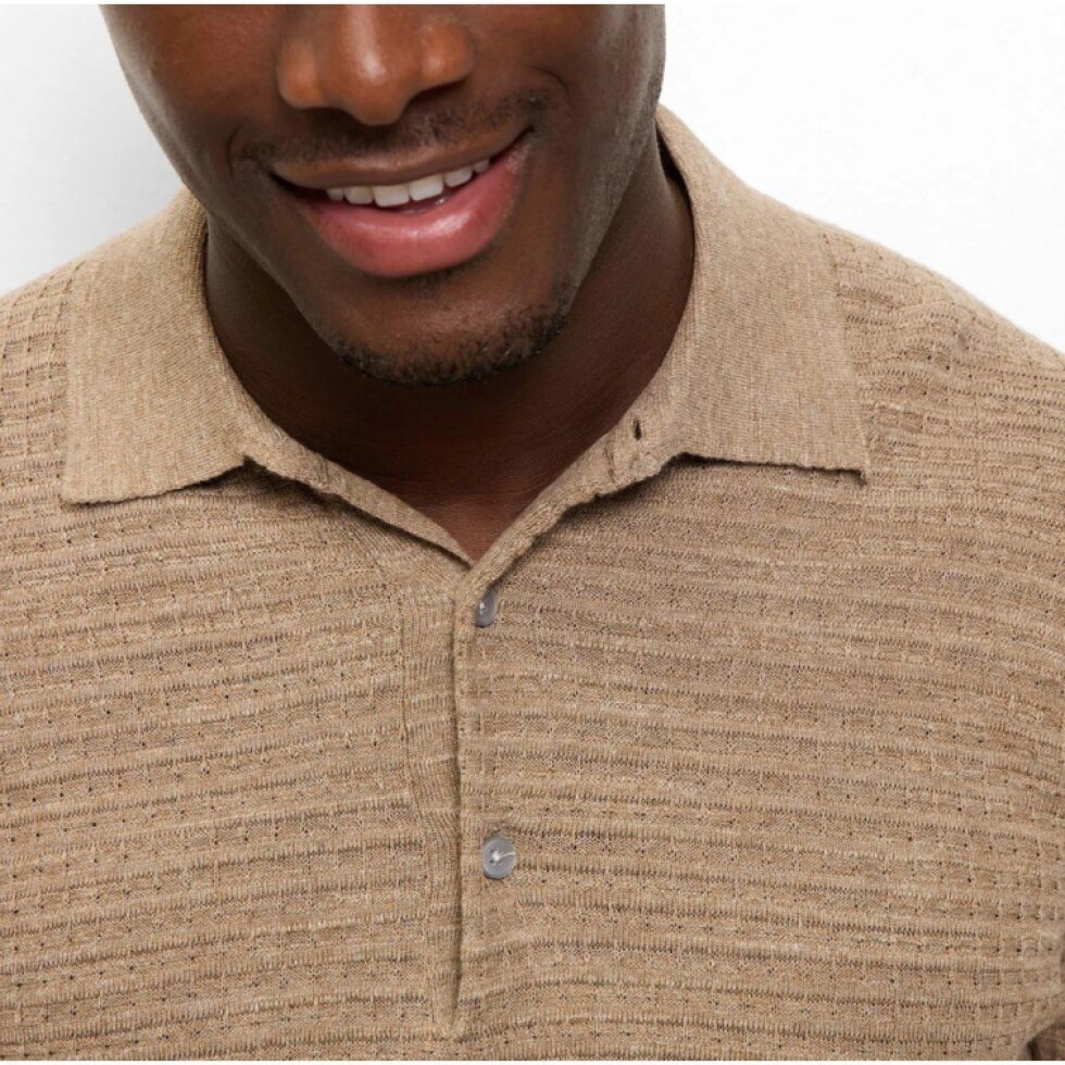 Pánsky béžovohnedý bavlnený pulóver OLYMP