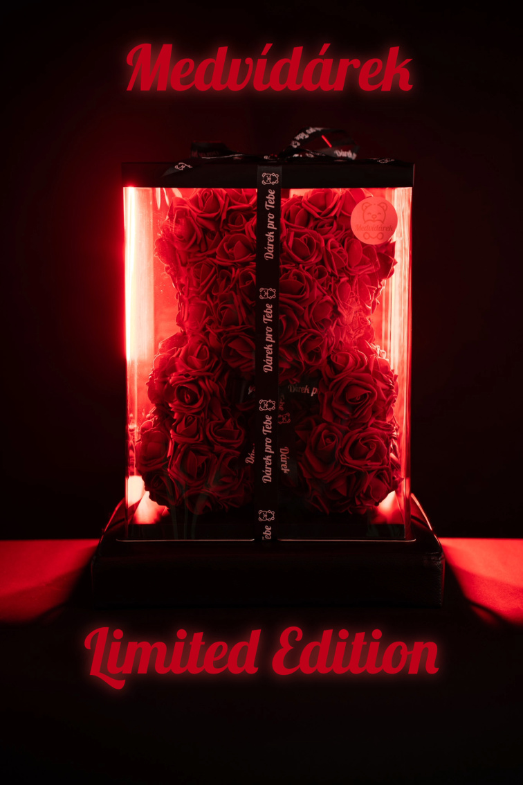 Medvídárek Limited Edition 40cm dárkově balený - tmavě červený