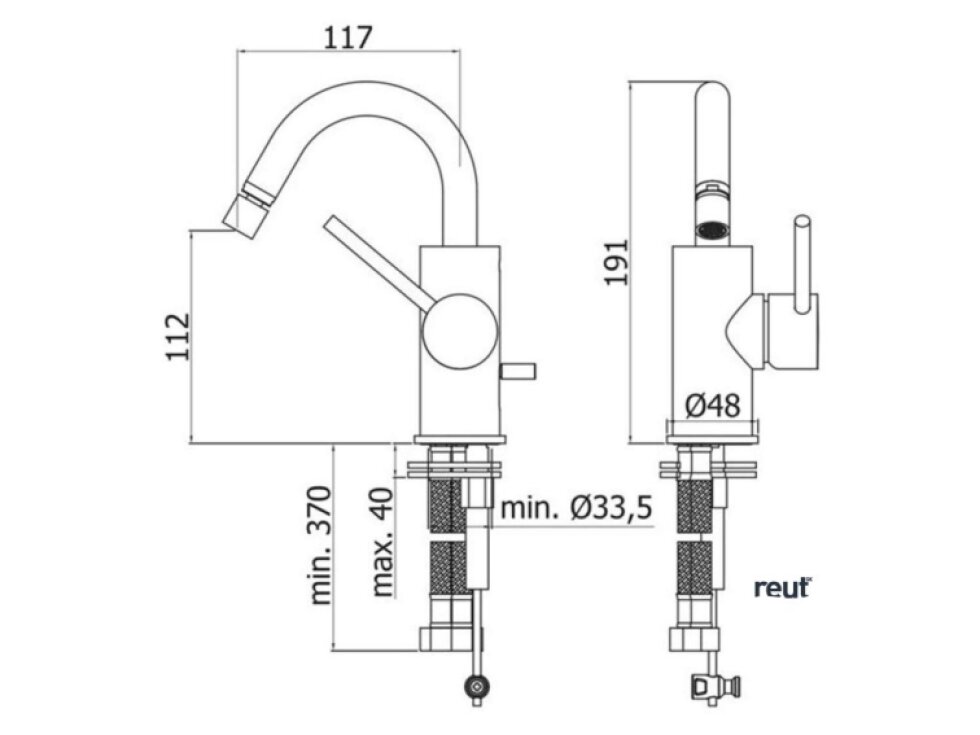 Paffoni Light Bidetová batéria, čierna mat LIG138NO