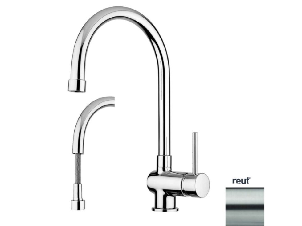 Paffoni Stick Drezová batéria s výsuvnou spŕškou, nerezová SK185ST