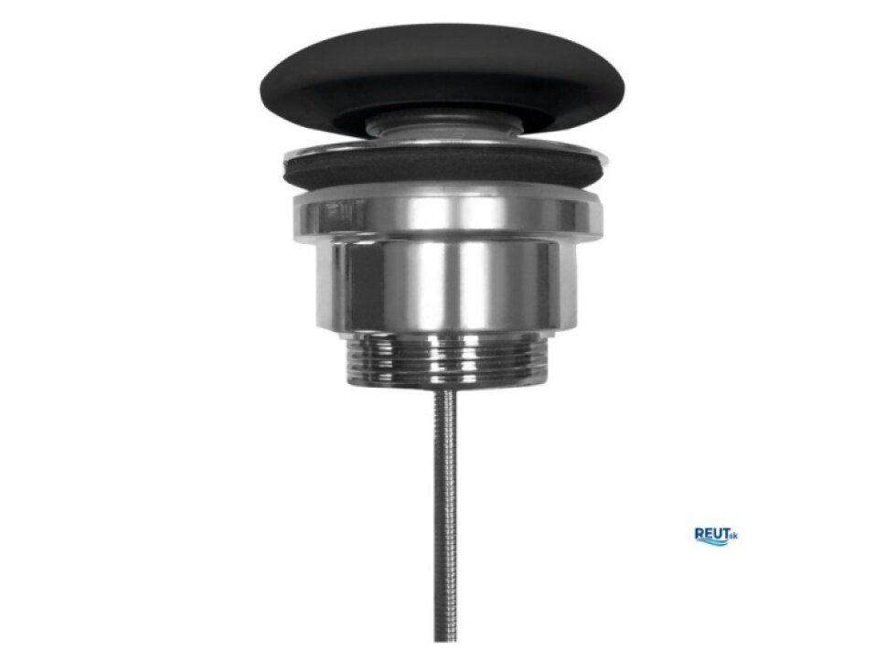 Kerasan Umývadlová výpust 5/4", click-clack, veľká keramická zátka, 5-65mm, čierna mat 923331