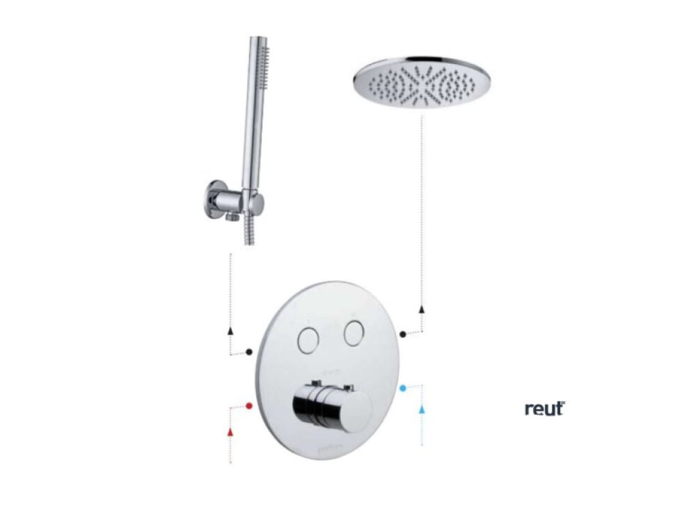 Paffoni Compact Box Termostatická batéria pod omietku, na 2 spotrebiče, kefovaná zlatá CPT018HGSP