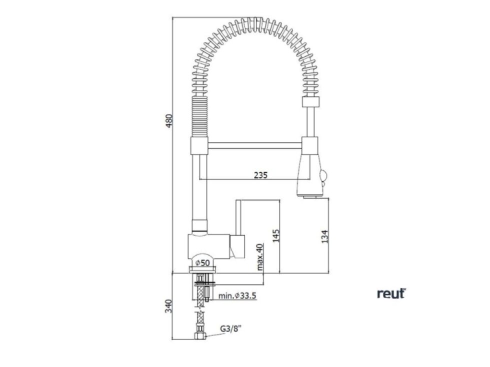 Paffoni Stick Drezová batéria s flexibilným ramenom, nerezová SK178ST