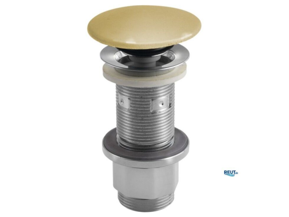 Sapho Umývadlová výpust 5/4", click-clack, betónová zátka, 10-80mm, žltá pololesk AS922