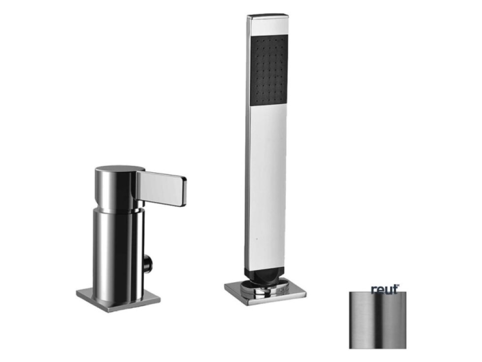 Paffoni Rock Batéria na okraj vane, 2-otvorová inštalácia, nerezová RO041ST