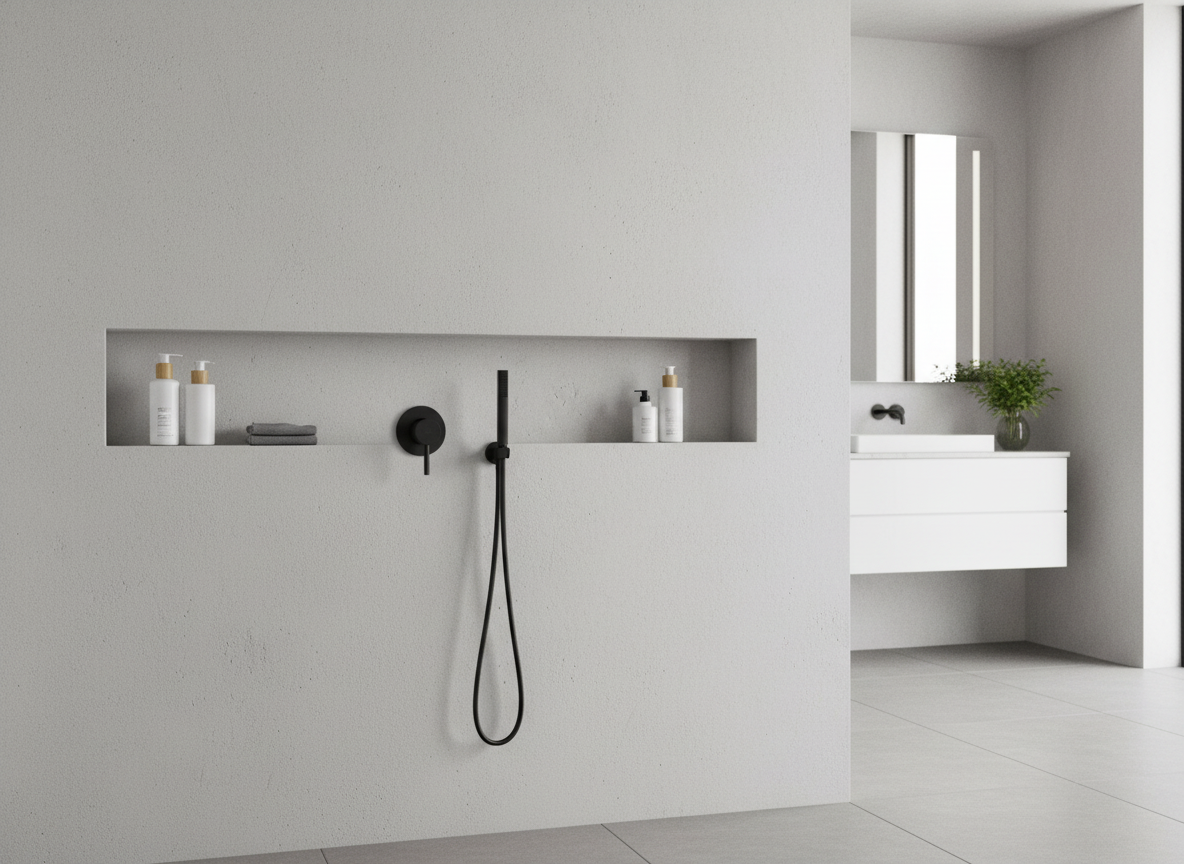 Paffoni Light Sprchová batéria pod omietku s telesom, čierny mat LIG011NO