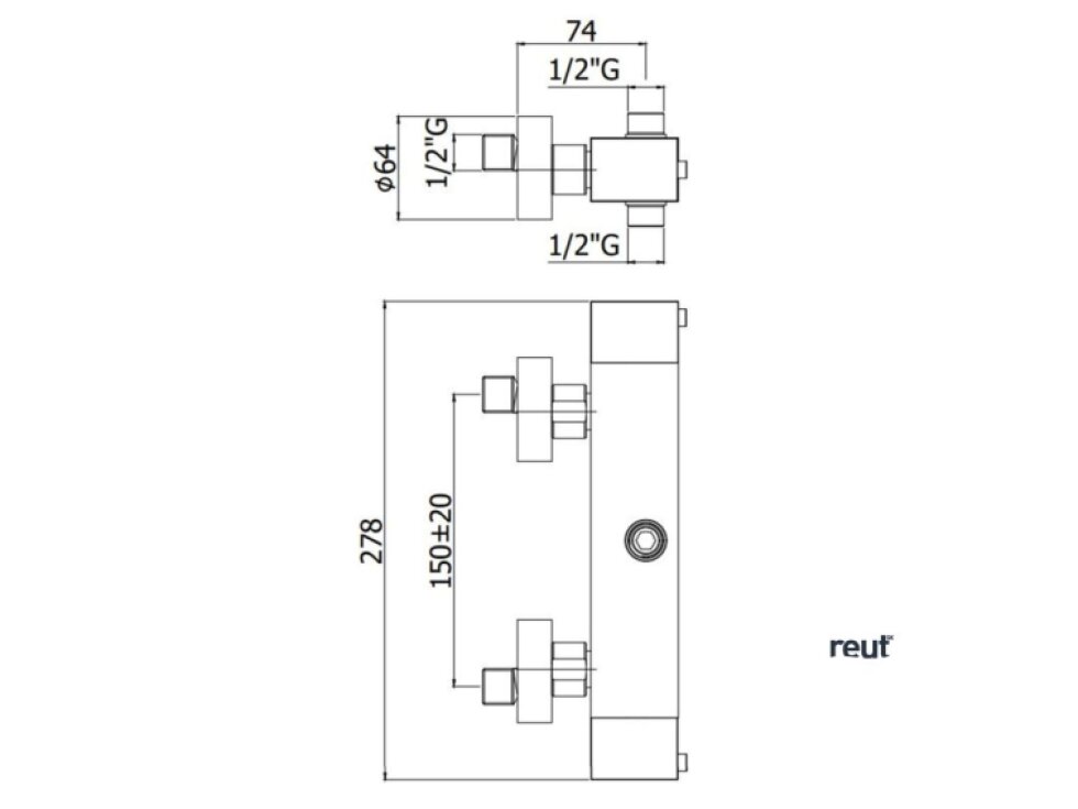Paffoni Level Termostatická sprchová batéria, 2 výstupy, nerezová LEQ269ST