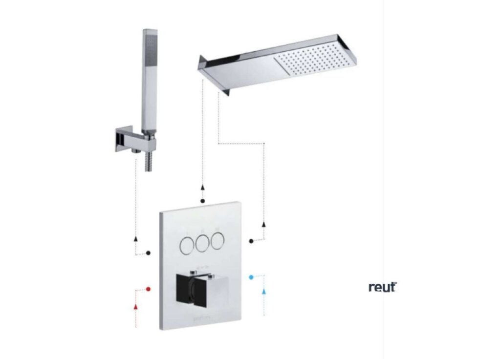 Paffoni Compact Box Termostatická batéria pod omietku, na 3 spotrebiče, matná čierna CPT519NO