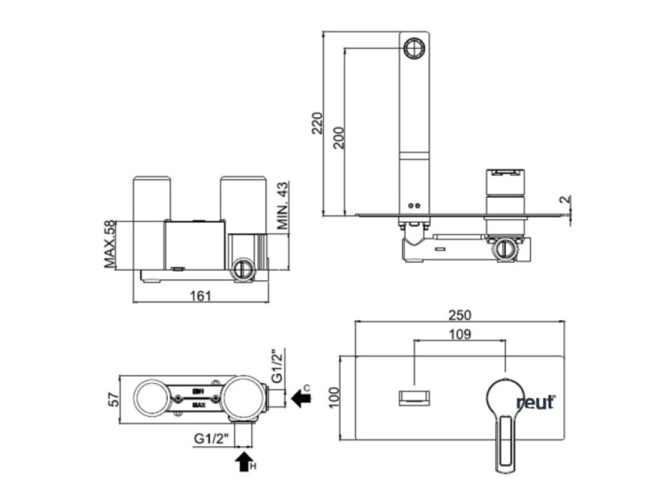 Paffoni Ringo Umyvadlová podomítková baterie, chrom RIN105CR