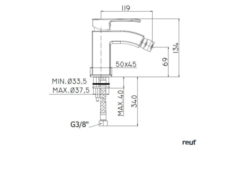 Paffoni Level Bidetová batéria, chróm LES131CR