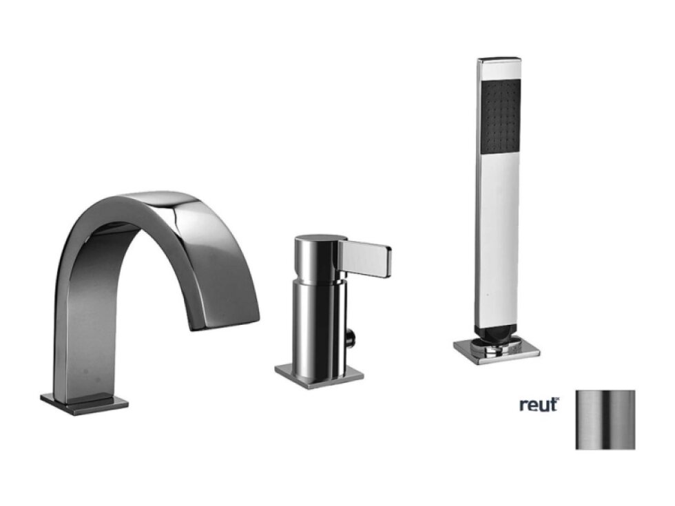 Paffoni Rock Batéria na okraj vane, 3-otvorová inštalácia, nerezová RO040ST