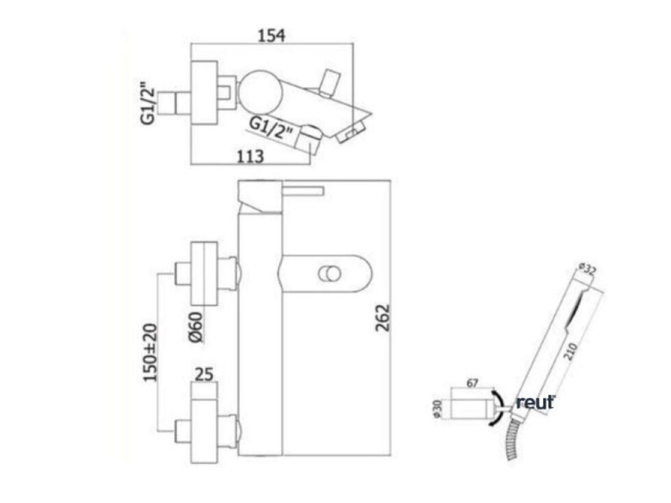 Paffoni Light Vaňová batéria s príslušenstvom, nehrdzavejúca oceľ LIG023ST