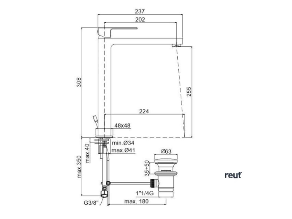 Paffoni Effe Umývadlová batéria Tall s výpusťou, chróm EF085CR