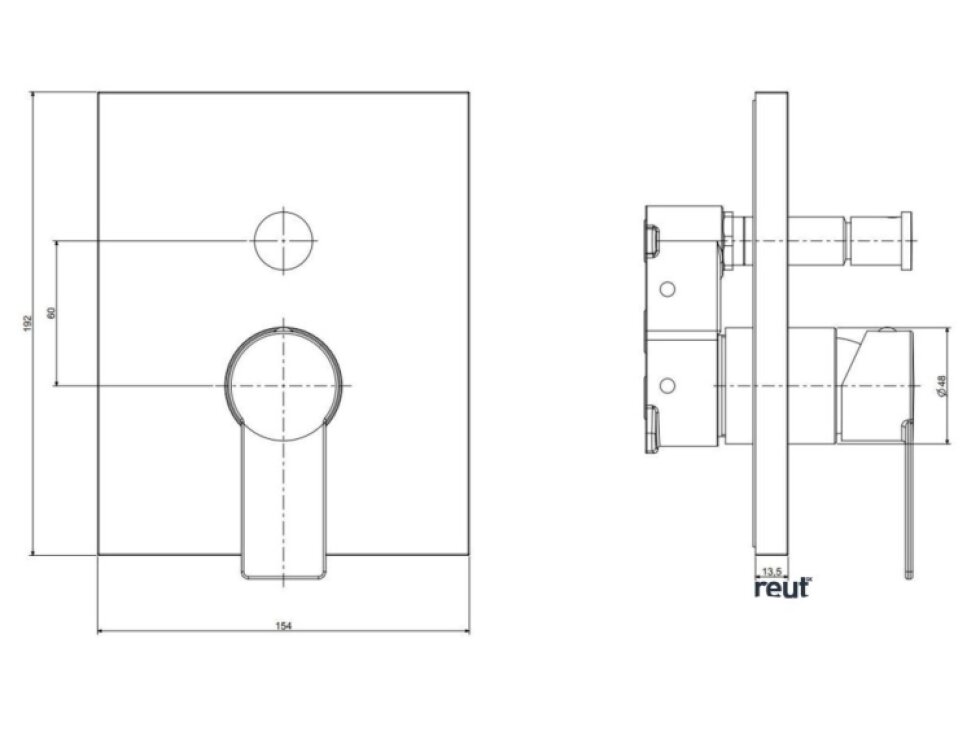Paffoni Tilt Batéria pod omietku na 2 spotrebiče, chróm TIBOX015CR