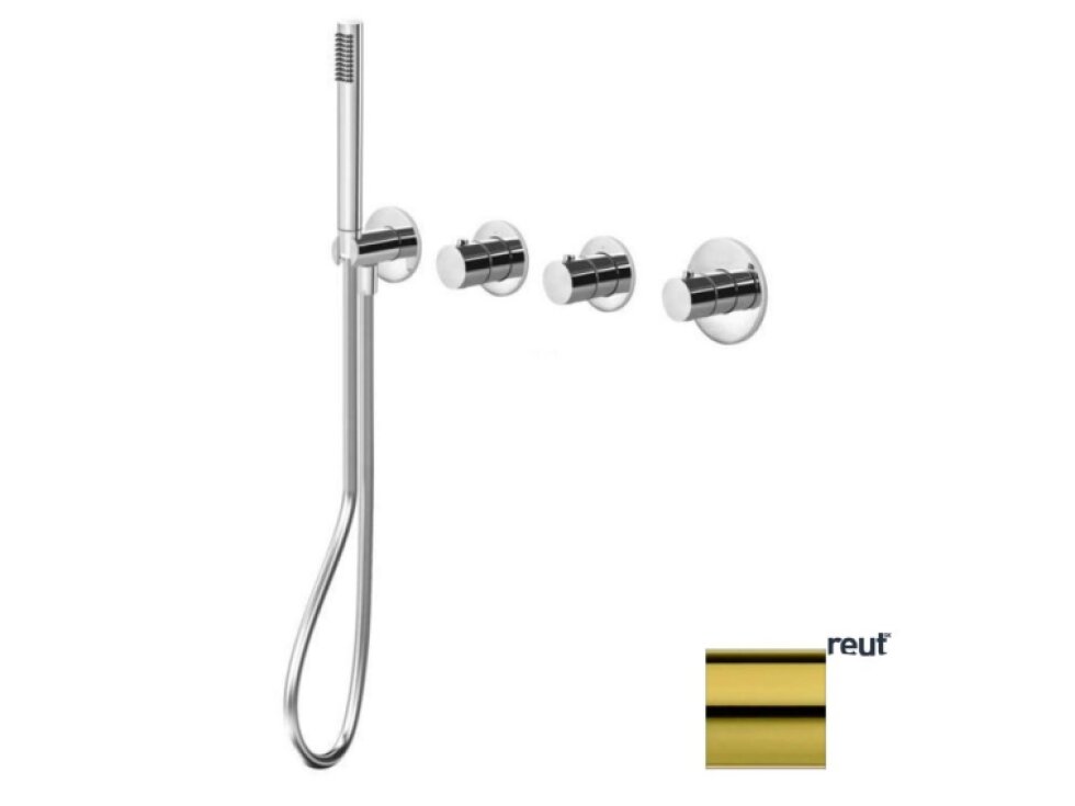 Paffoni Modular Box Termostatická batéria pod omietku, na 2 spotrebiče, zlatá MDE000HG