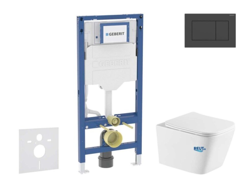 Geberit Duofix Set predstenovej inštalácie, klozetu Arkas I a dosky softclose, tlačidlo Sigma20, matná čierna/čierna SANI11CA5180