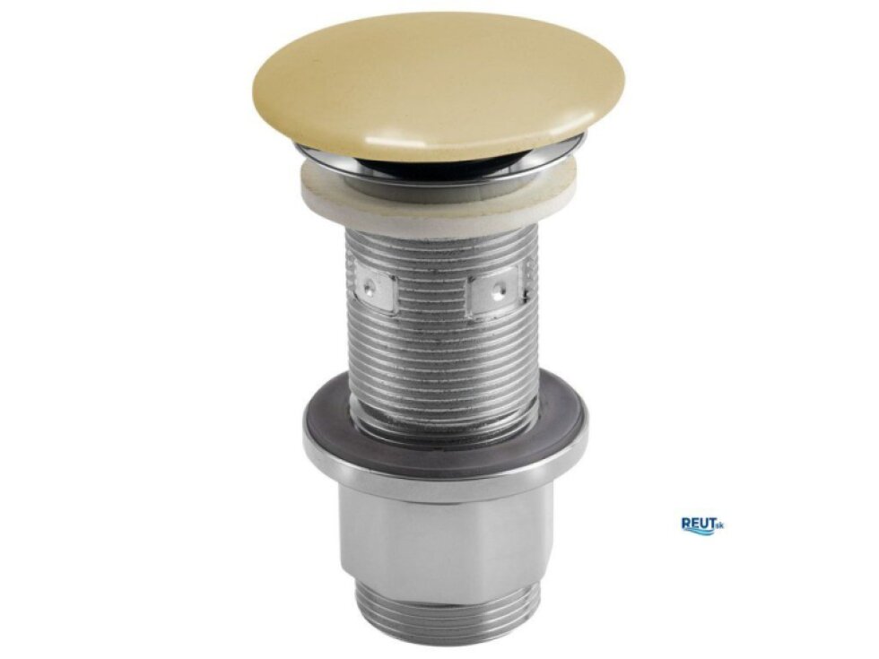 Sapho Umývadlová výpust 5/4", click-clack, betónová zátka, 10-80mm, žltá pololesk AS922