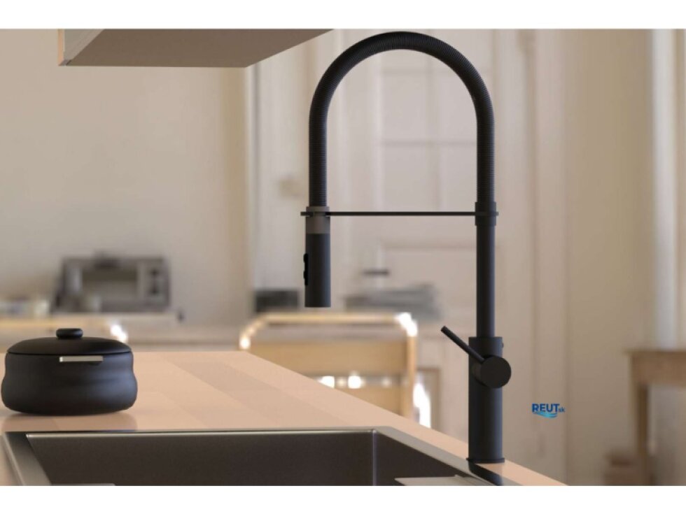 Paffoni Light Drezová batéria Professional s flexibilným ramenom, matná čierna LIG179NONO