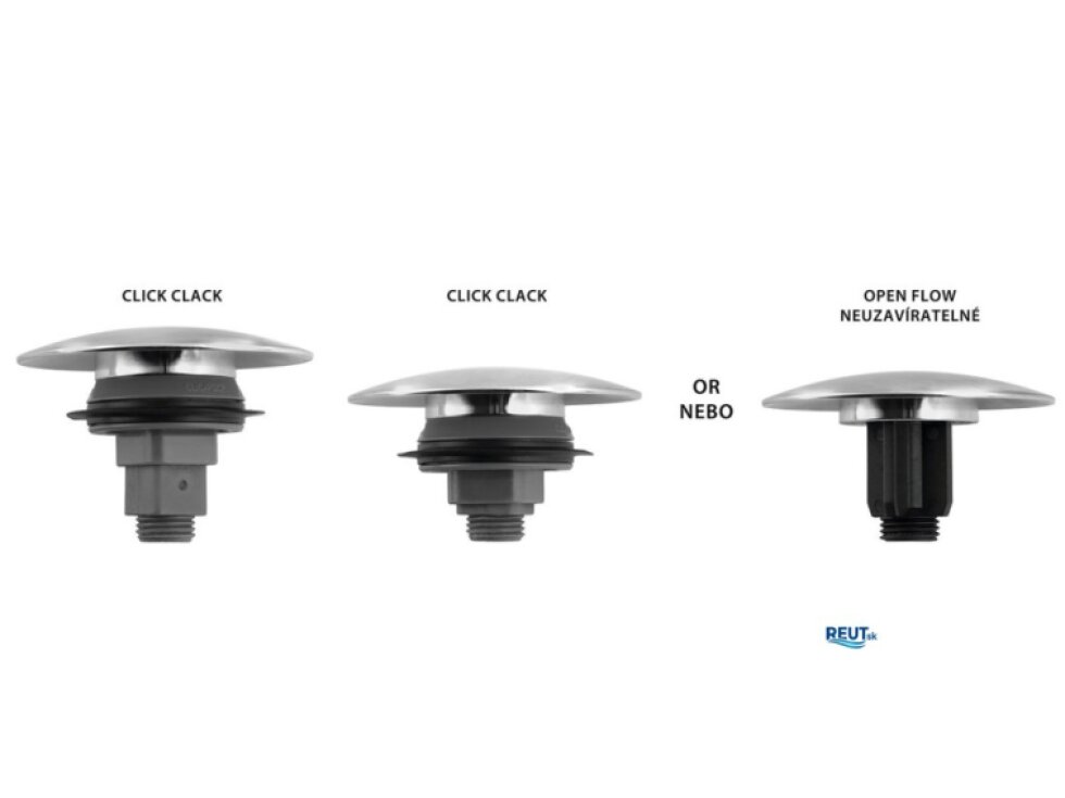 Kerasan Umývadlová výpust 5/4", click-clack, veľká keramická zátka, 5-65mm, biela 923301