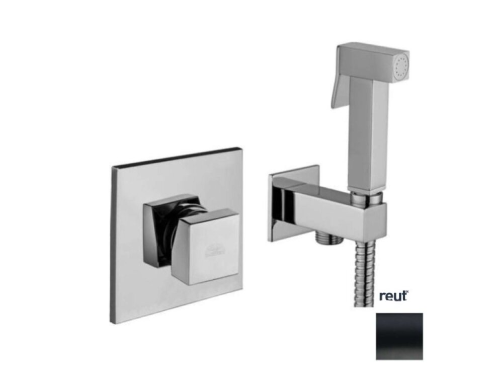 Paffoni Bidet Kit Bidetová batéria pod omietku, so spŕškou a telesom, matná čierna KITDUP112NO