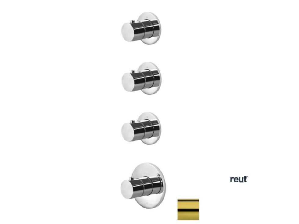Paffoni Modular Box Termostatická batéria pod omietku, na 3 spotrebiče, zlatá MDE019HG