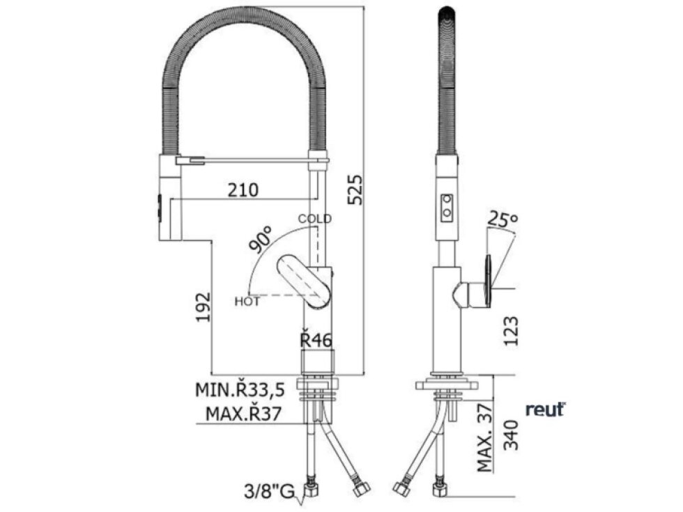 Paffoni Candy Dřezová baterie s výsuvnou sprškou, chrom CA179CR