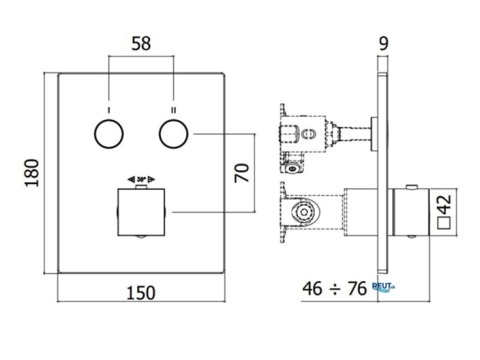 Paffoni Compact Box Termostatická batéria pod omietku, na 2 spotrebiče, chróm CPT518CR