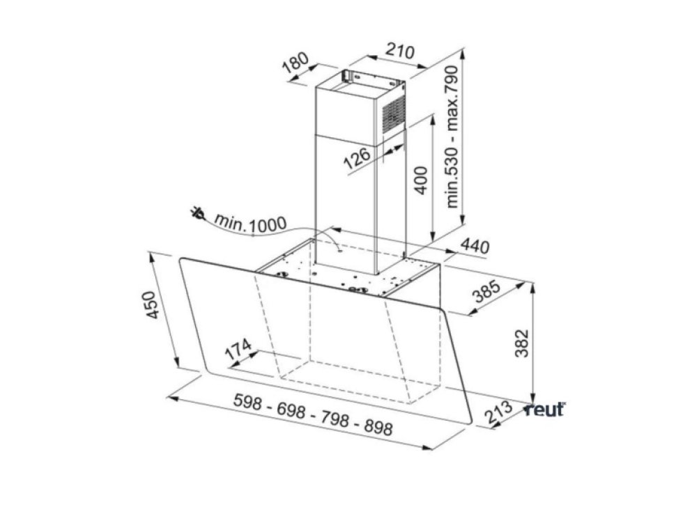 Franke Smart Odsávač pár FPJ 705 V BK/SS, šírka 70 cm, čierne sklo/nerezová 330.0528.069