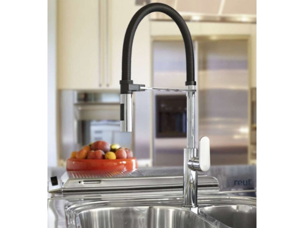 Paffoni Candy Dřezová baterie s výsuvnou sprškou, chrom/černý mat CA179CRNO