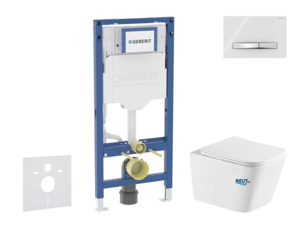 Geberit Duofix Set predstenovej inštalácie, klozetu Arkas I a dosky softclose, tlačidlo Sigma50, chróm/alpská biela SANI11CA31144