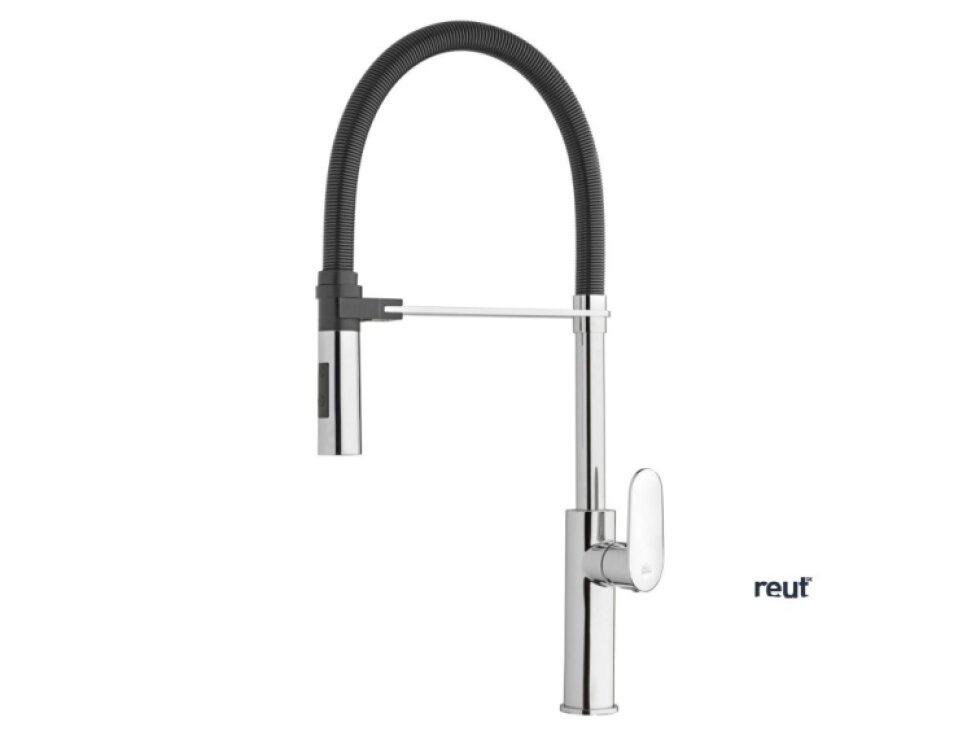 Paffoni Candy Dřezová baterie s výsuvnou sprškou, chrom/černý mat CA179CRNO