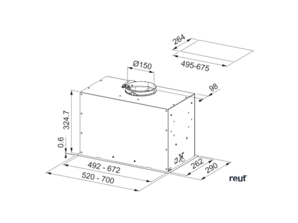 Franke Maris Vstavaný odsávač pár FBFE WH MATT A70, šírka 70 cm, matná biela 305.0665.367