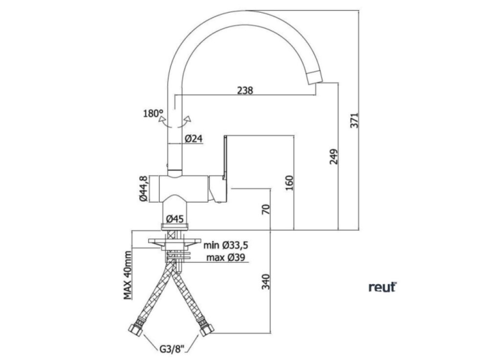 Paffoni Ringo Dřezová baterie, chrom RIN180CR