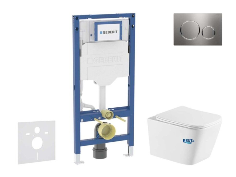 Geberit Duofix Set predstenovej inštalácie, klozetu Arkas I a dosky softclose, tlačidlo Sigma20, nerezová SANI11CA6174