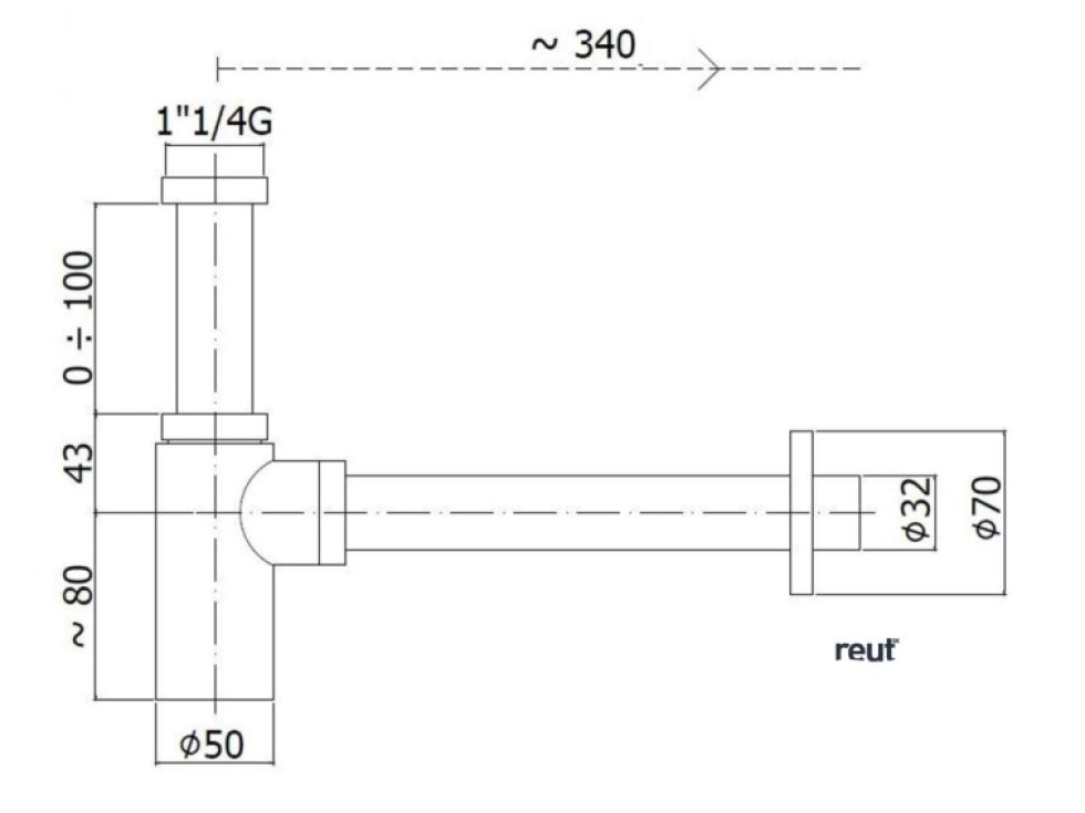 Paffoni Príslušenstvo Umývadlový sifón, kefovaná zlatá ZACC240HGSP