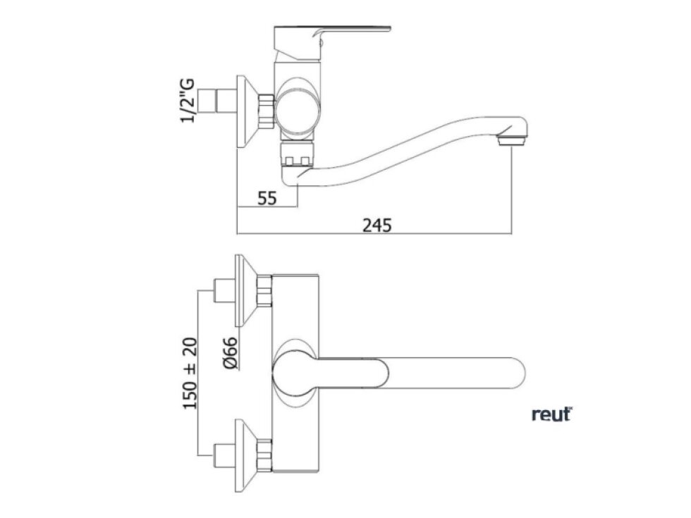 Paffoni Blu Drezová batéria, chróm BLU161CR