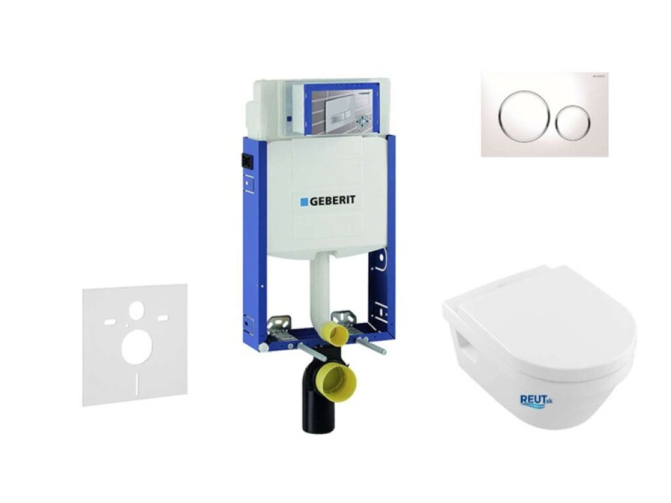 Geberit Kombifix Set predstenovej inštalácie, klozetu a dosky Villeroy & Boch, tlačidla Sigma20, DirectFlush, SoftClose, CeramicPlus, biela/chróm 110.302.00.5 NB4