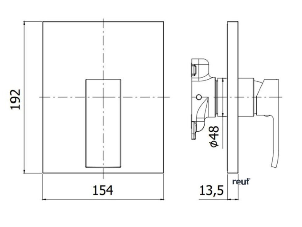 Paffoni Level Batéria pod omietku na 1 spotrebič, chróm LEABOX010CR