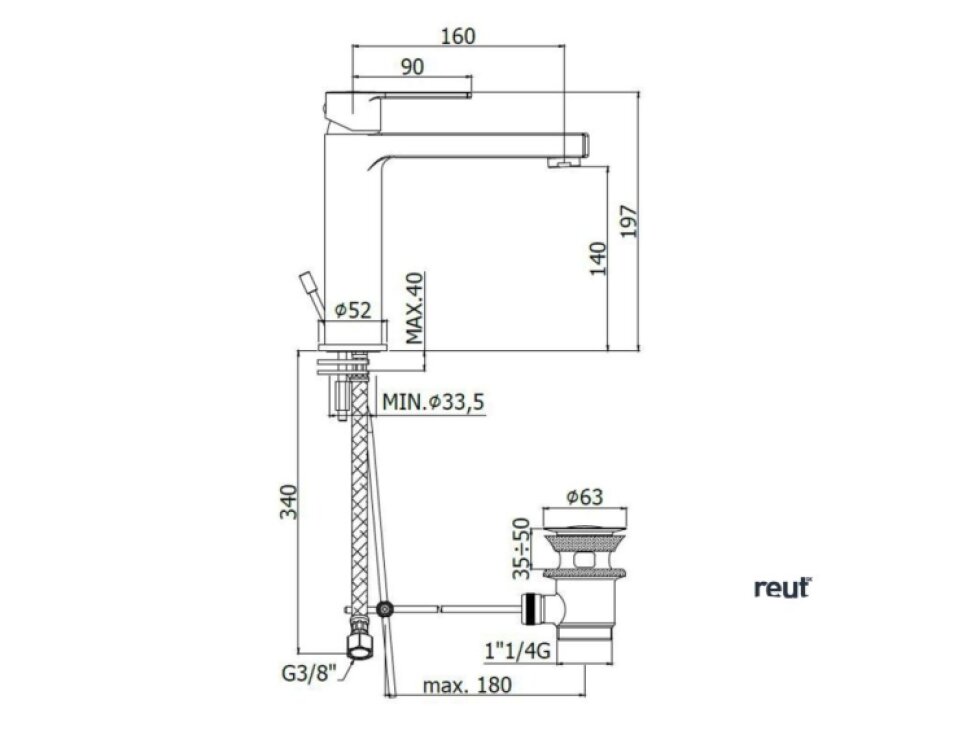 Paffoni Ringo Umyvadlová baterie s výpustí, chrom RIN073CR
