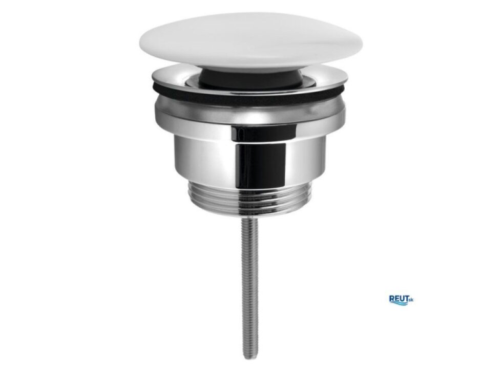 Sapho Umývadlová výpust 5/4", click-clack, veľká keramická zátka, 5-65mm, biela CV1110C