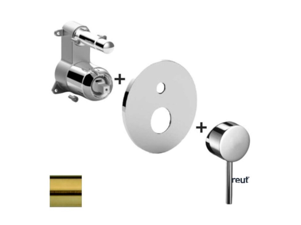 Paffoni Light Batéria pod omietku na 2 spotrebiče, kefovaná zlatá LIGBOX015HGSP/M