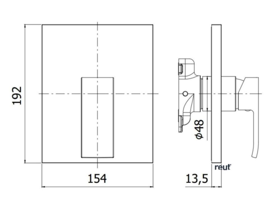 Paffoni Effe Batéria pod omietku na 1 spotrebič, chróm EFBOX010CR