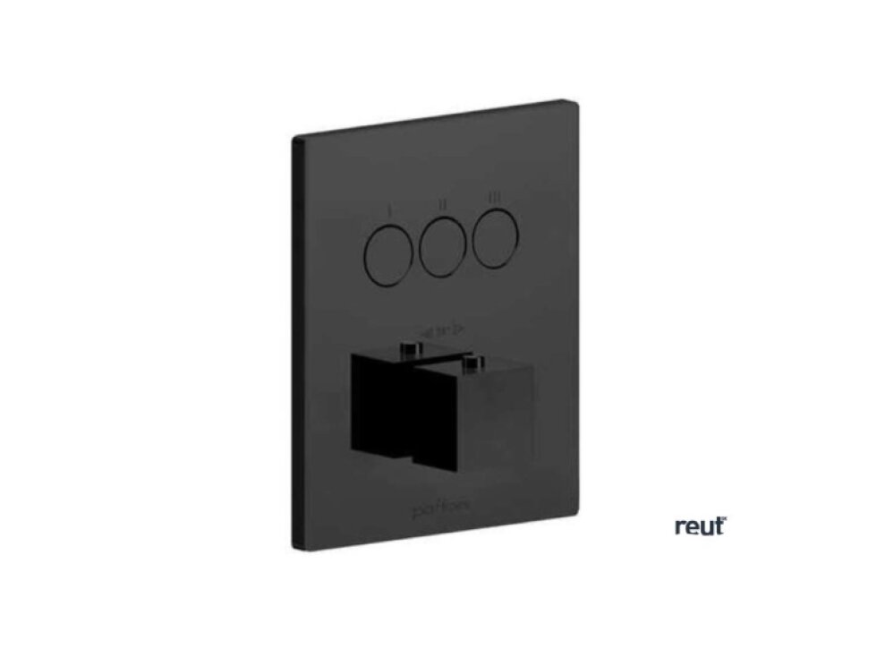 Paffoni Compact Box Termostatická batéria pod omietku, na 3 spotrebiče, matná čierna CPT519NO