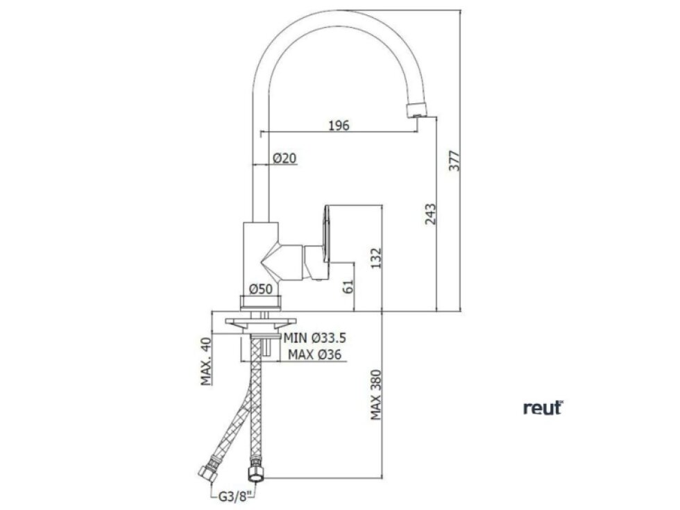 Paffoni Candy Dřezová baterie, chrom CA181CR