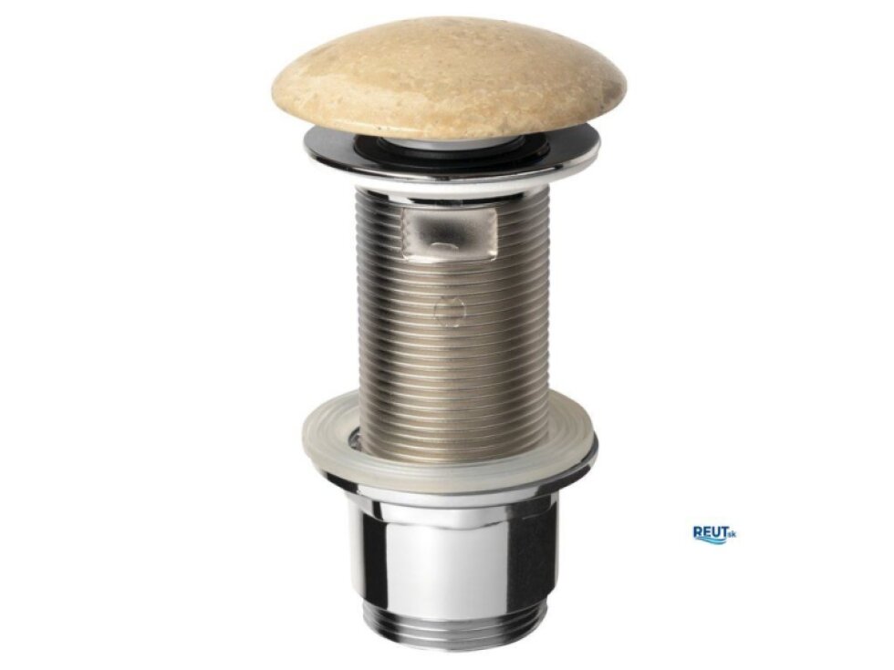 Sapho BLOK umývadlová výpust 5/4", click-clack, zátka leštený béžový travertin 2401-901