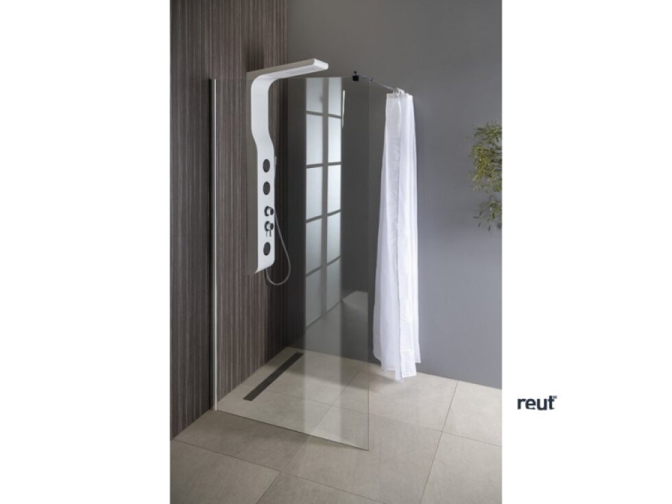 Aqualine WALK-IN stena na inštaláciu na múr so vzperou, jednodielna, 1200x1900mm, sklo číre WI121