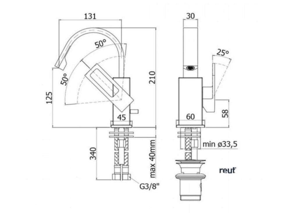 Paffoni Elle Bidetová batéria, chróm EL838CR