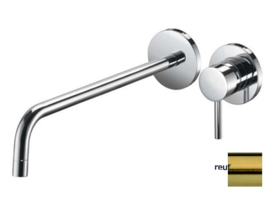 Paffoni Light Umývadlová batéria pod omietku s telesom, 2-otvorová inštalácia, kefovaná zlatá LIG007HGSP70