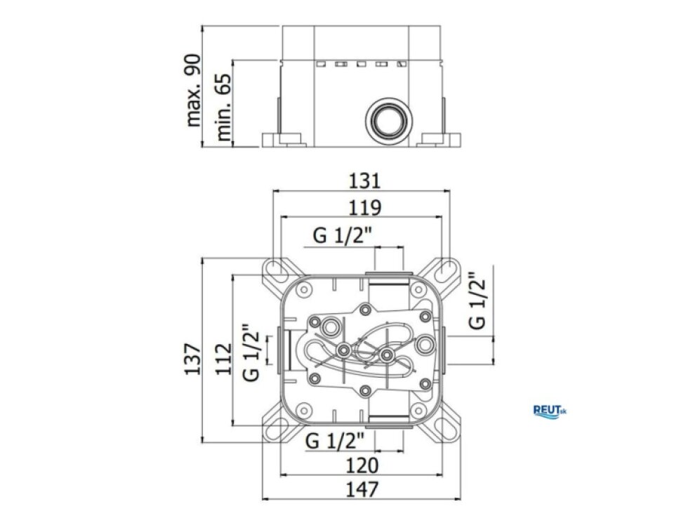 Paffoni Light Základné teleso BOX na batérie pod omietku PBOX001